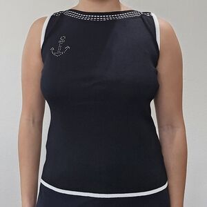 Moiselle High Neck Knit Sleeveless Top